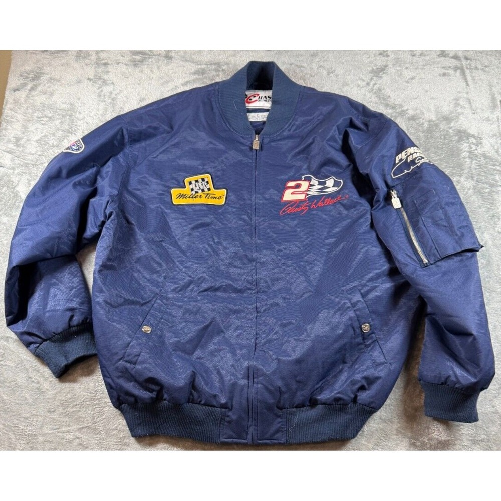 VTG Rusty Wallace Miller‎ Time Chase Authentics NASCAR Team Wallace Jacket XL